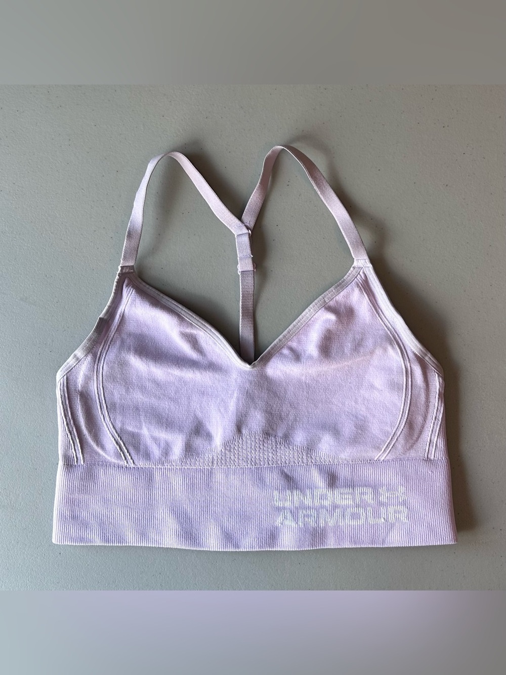 Under Armour Seamless Sports Bra Heathered Lilac Racerback Low Impact Women’s S